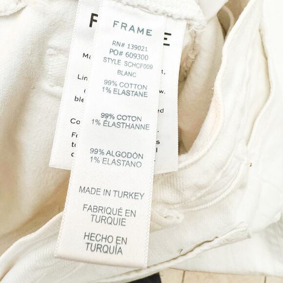 Frame Le High Flare Eyelet Hem Lace Trimmed White Jeans Denim 26 Waist* - Picture 4 of 7